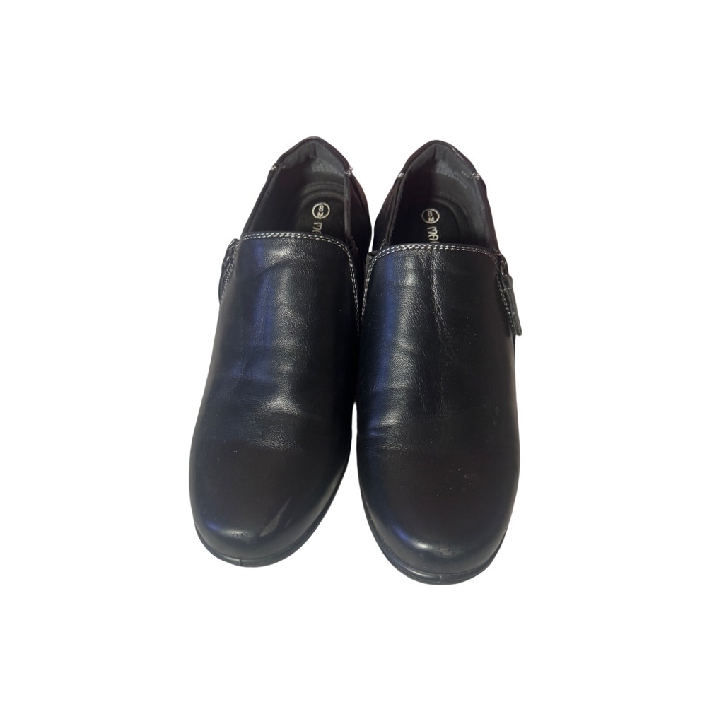 Marbella Ankle Booties Womens 8M Black Side Zip Block Heel Contrast Stitching